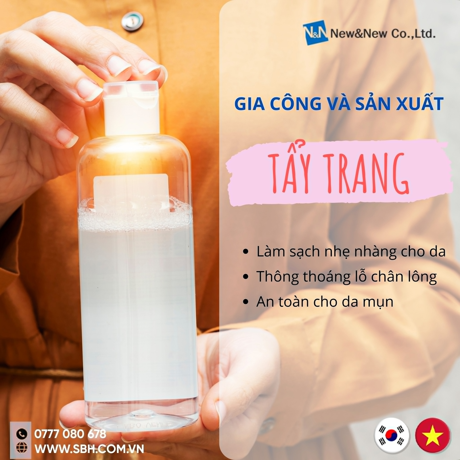 GIA CÔNG NƯỚC TẨY TRANG
