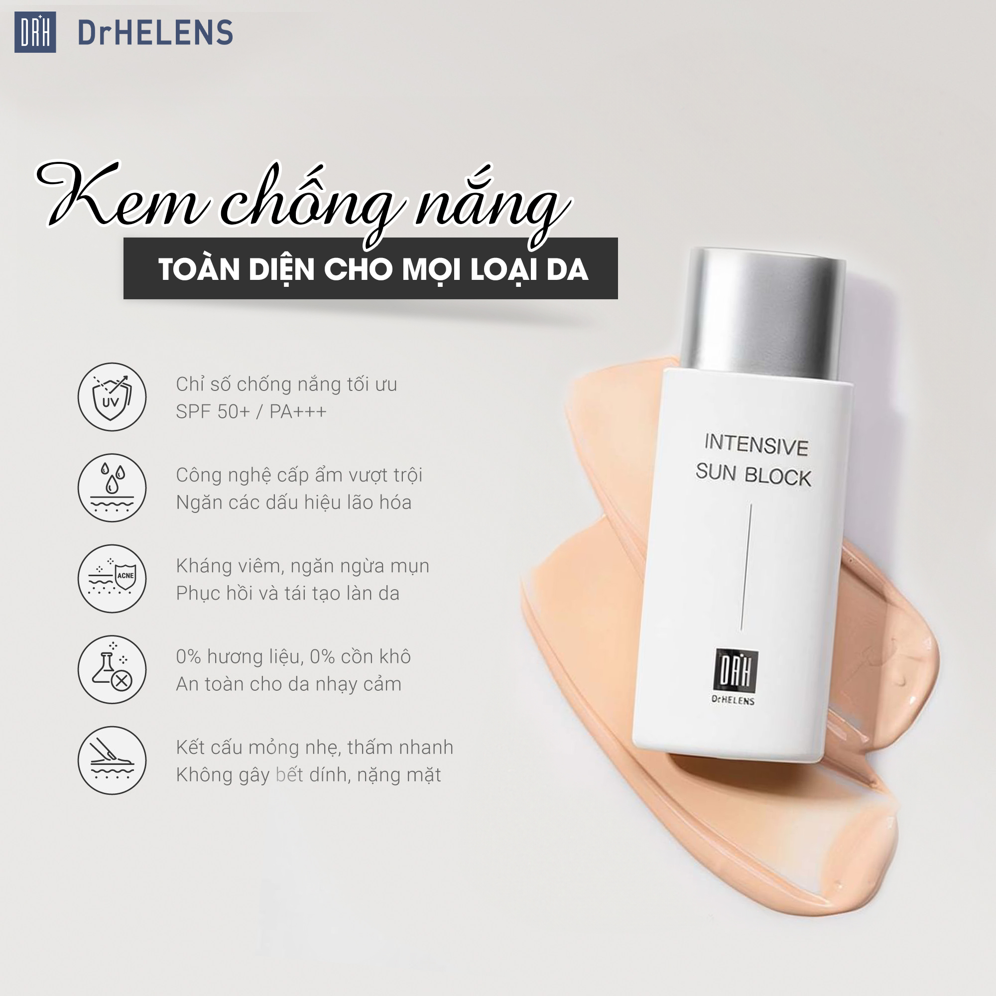 KEM CHỐNG NẮNG CHỐNG LÃO HÓA DR.HELENS INTENSIVE SUN BLOCK