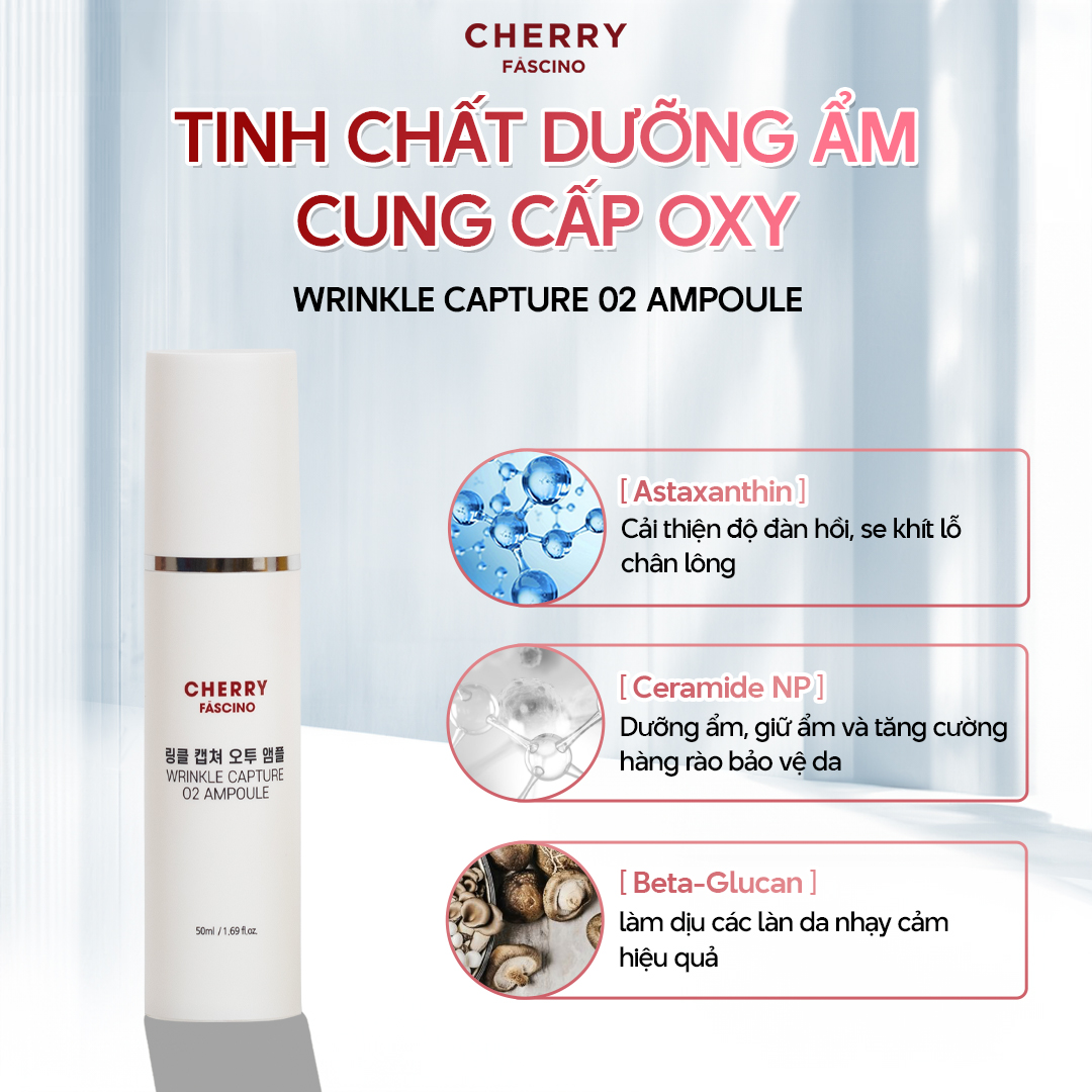 Tinh chất dưỡng cung cấp 0xy cho da Cherry Fascino Wrinkle Capture 02 Ampoule