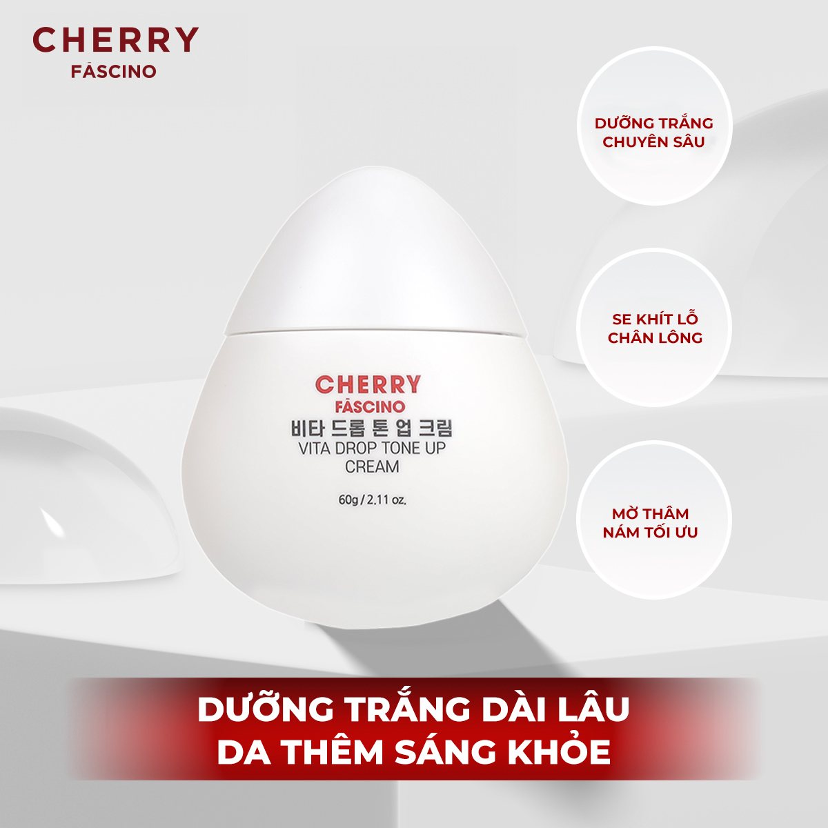 Kem dưỡng nâng tone Cherry Fascino Vita Drop Tone Up Cream